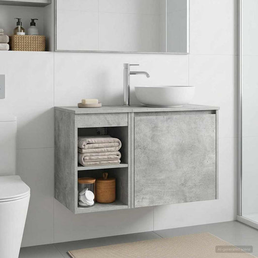 vidaXL Bathroom Cabinet In-between Concrete Grey 30 x 44.5 x 50 cm