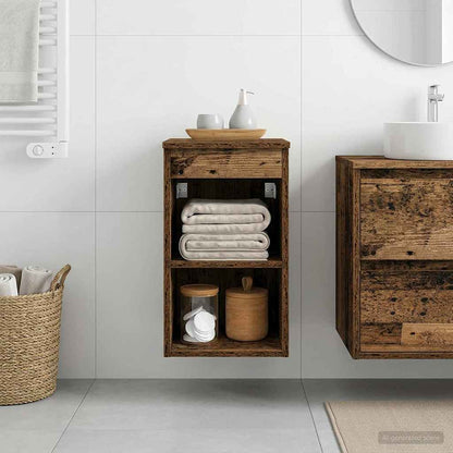 vidaXL Bathroom Cabinet In-between Old Wood 30 x 44.5 x 50 cm