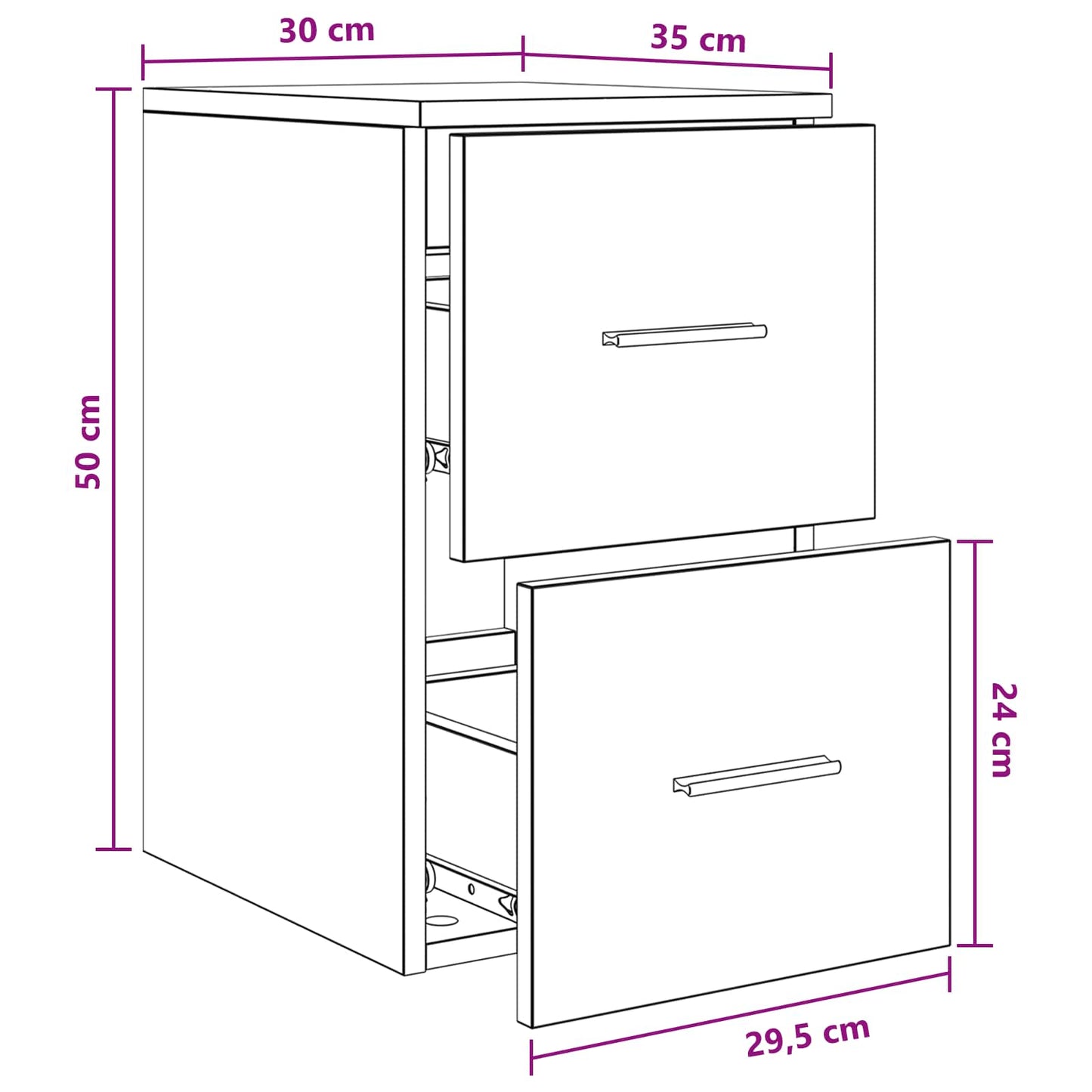 vidaXL Bathroom Cabinet In-between White 30 x 35 x 50 cm