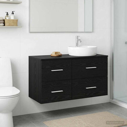 vidaXL Bathroom Cabinet In-between Black Oak 30 x 35 x 50 cm