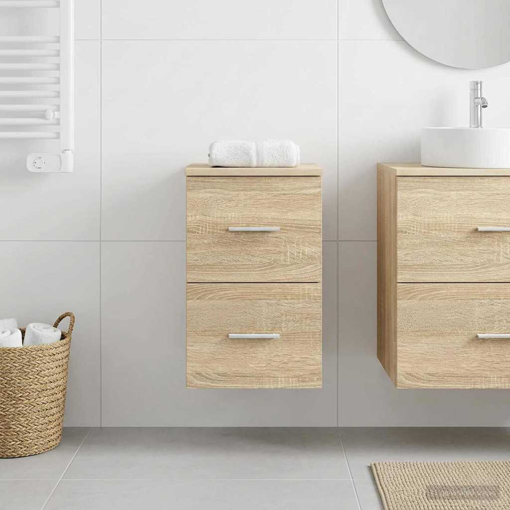 vidaXL Bathroom Cabinet In-between Sonoma Oak 30 x 35 x 50 cm