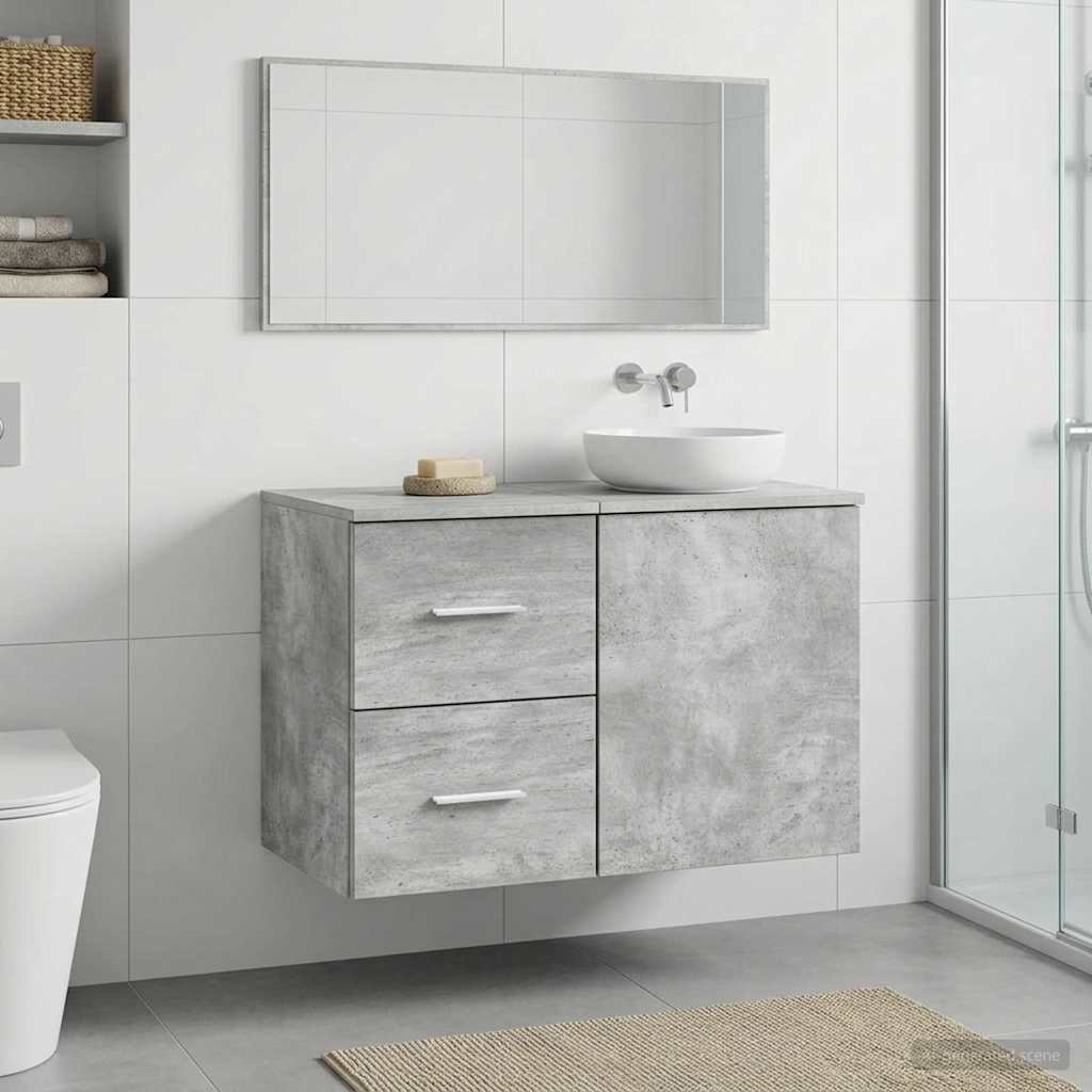 vidaXL Bathroom Cabinet In-between Concrete Grey 30 x 35 x 50 cm