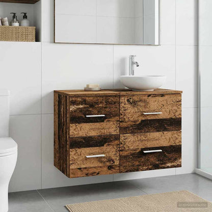 vidaXL Bathroom Cabinet In-between Old Wood 30 x 35 x 50 cm