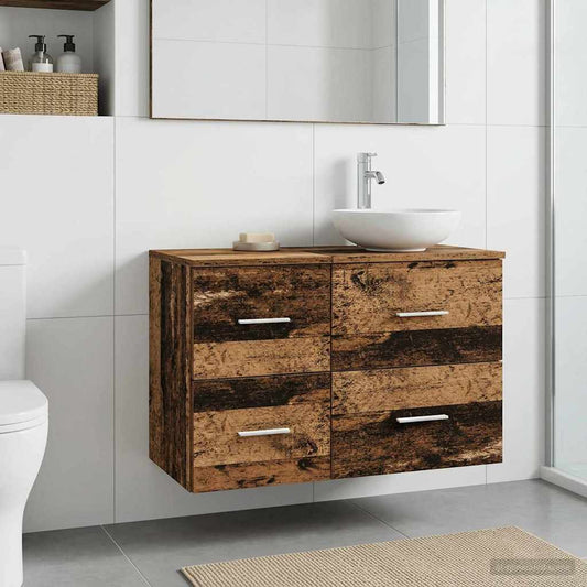 vidaXL Bathroom Cabinet In-between Old Wood 30 x 35 x 50 cm