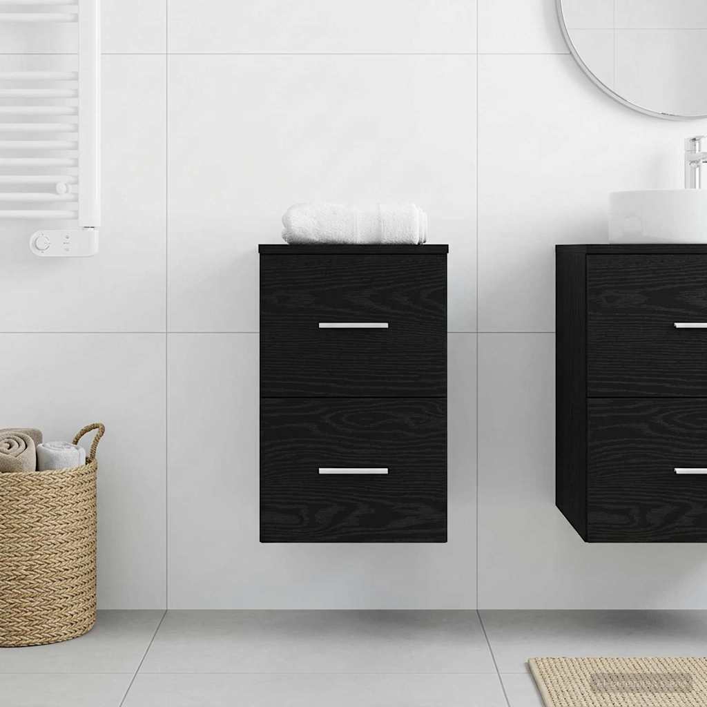 vidaXL Bathroom Cabinet In-between Black Oak 30 x 41 x 50 cm