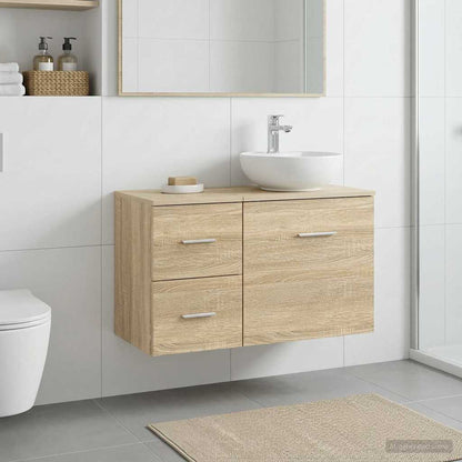 vidaXL Bathroom Cabinet In-between Sonoma Oak 30 x 41 x 50 cm