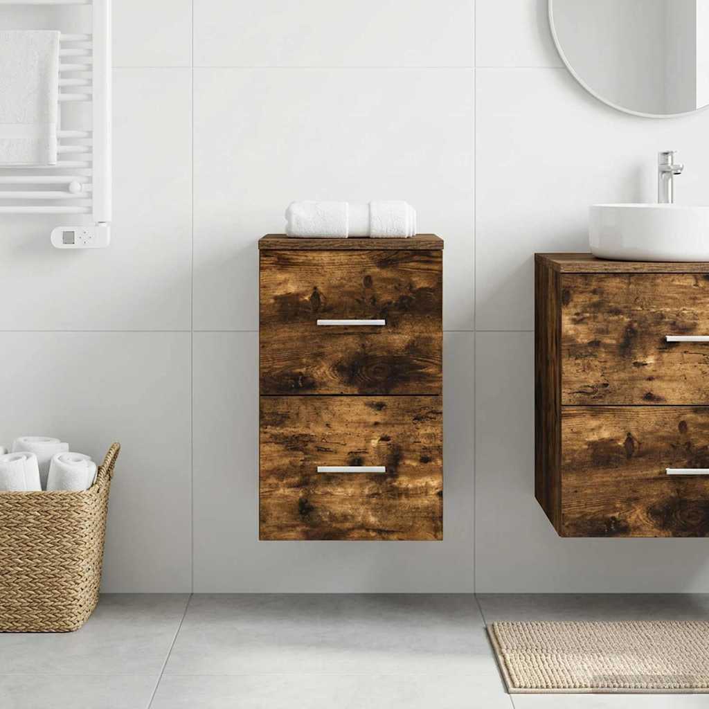 vidaXL Bathroom Cabinet In-between Smoked Oak 30 x 41 x 50 cm