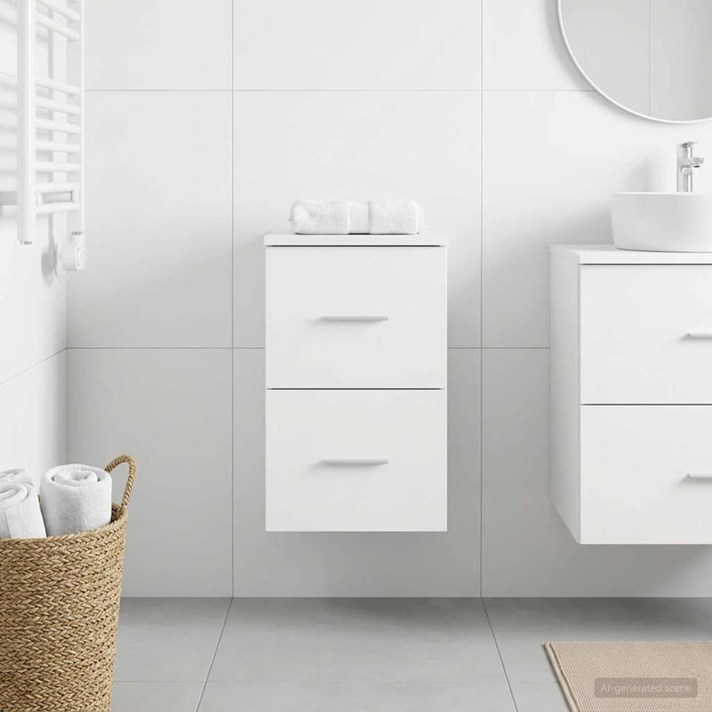 vidaXL Bathroom Cabinet In-between White 30 x 44.5 x 50 cm