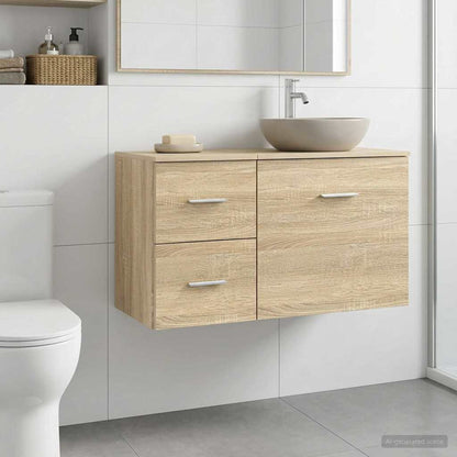 vidaXL Bathroom Cabinet In-between Sonoma Oak 30 x 44.5 x 50 cm
