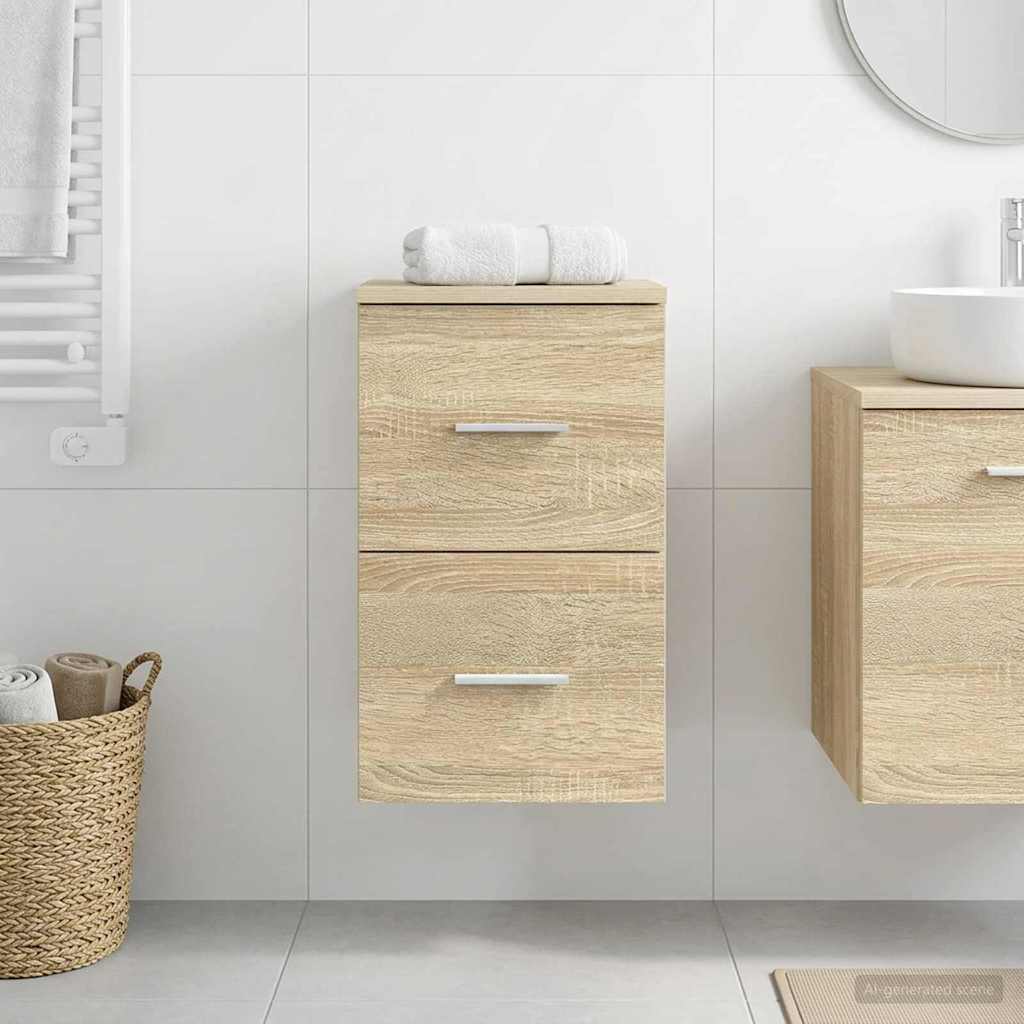 vidaXL Bathroom Cabinet In-between Sonoma Oak 30 x 44.5 x 50 cm