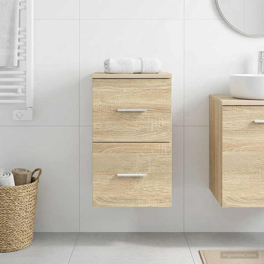 vidaXL Bathroom Cabinet In-between Sonoma Oak 30 x 44.5 x 50 cm