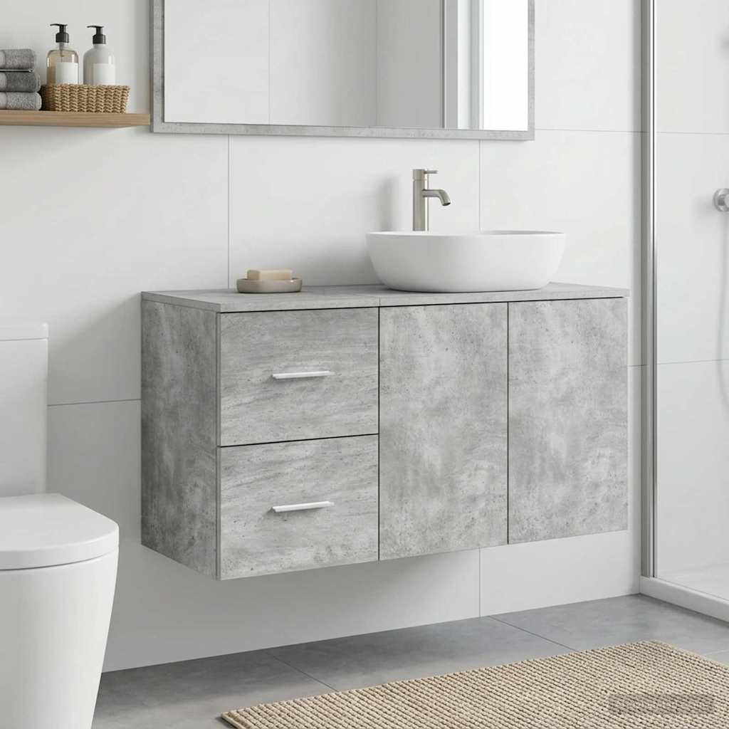 vidaXL Bathroom Cabinet In-between Concrete Grey 30 x 44.5 x 50 cm