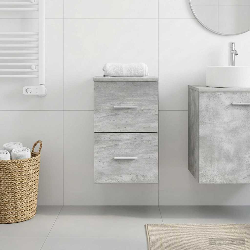 vidaXL Bathroom Cabinet In-between Concrete Grey 30 x 44.5 x 50 cm