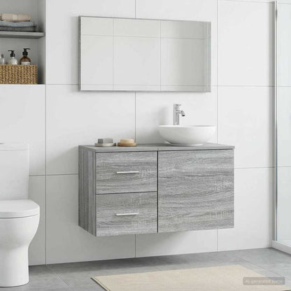 vidaXL Bathroom Cabinet In-between Grey Sonoma 30 x 44.5 x 50 cm
