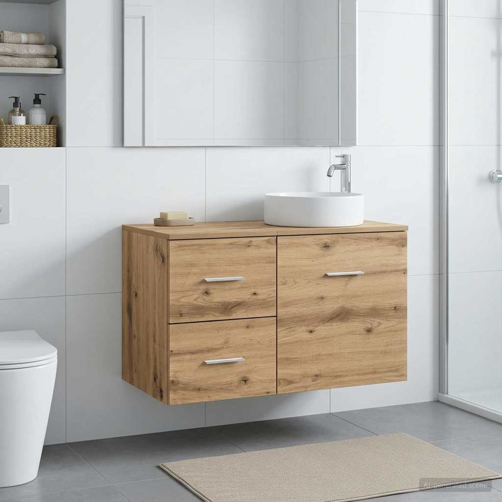 vidaXL Bathroom Cabinet In-between Old Wood 30 x 44.5 x 50 cm