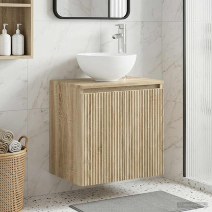 vidaXL Wall-Mounted Sink Vanity Sonoma Oak 49.5 x 35 x 63 cm