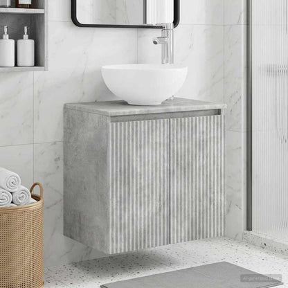 vidaXL Wall-Mounted Sink Vanity Concrete Grey 49.5 x 35 x 63 cm