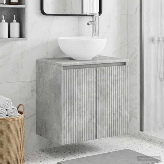 vidaXL Wall-Mounted Sink Vanity Concrete Grey 49.5 x 35 x 63 cm