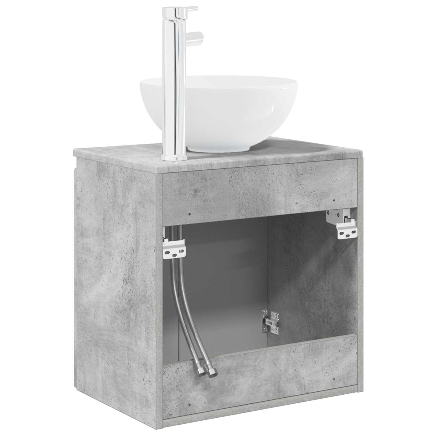 vidaXL Wall-Mounted Sink Vanity Concrete Grey 49.5 x 35 x 63 cm