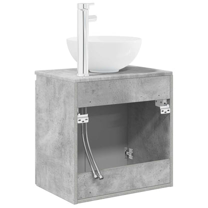 vidaXL Wall-Mounted Sink Vanity Concrete Grey 49.5 x 35 x 63 cm