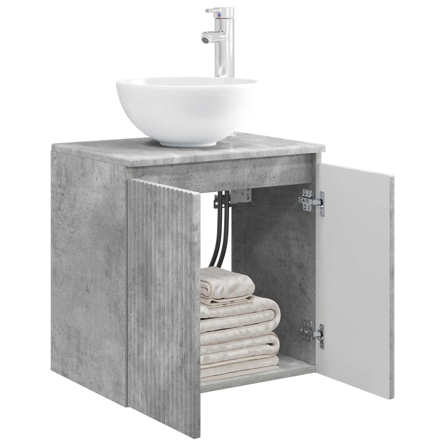 vidaXL Wall-Mounted Sink Vanity Concrete Grey 49.5 x 35 x 63 cm