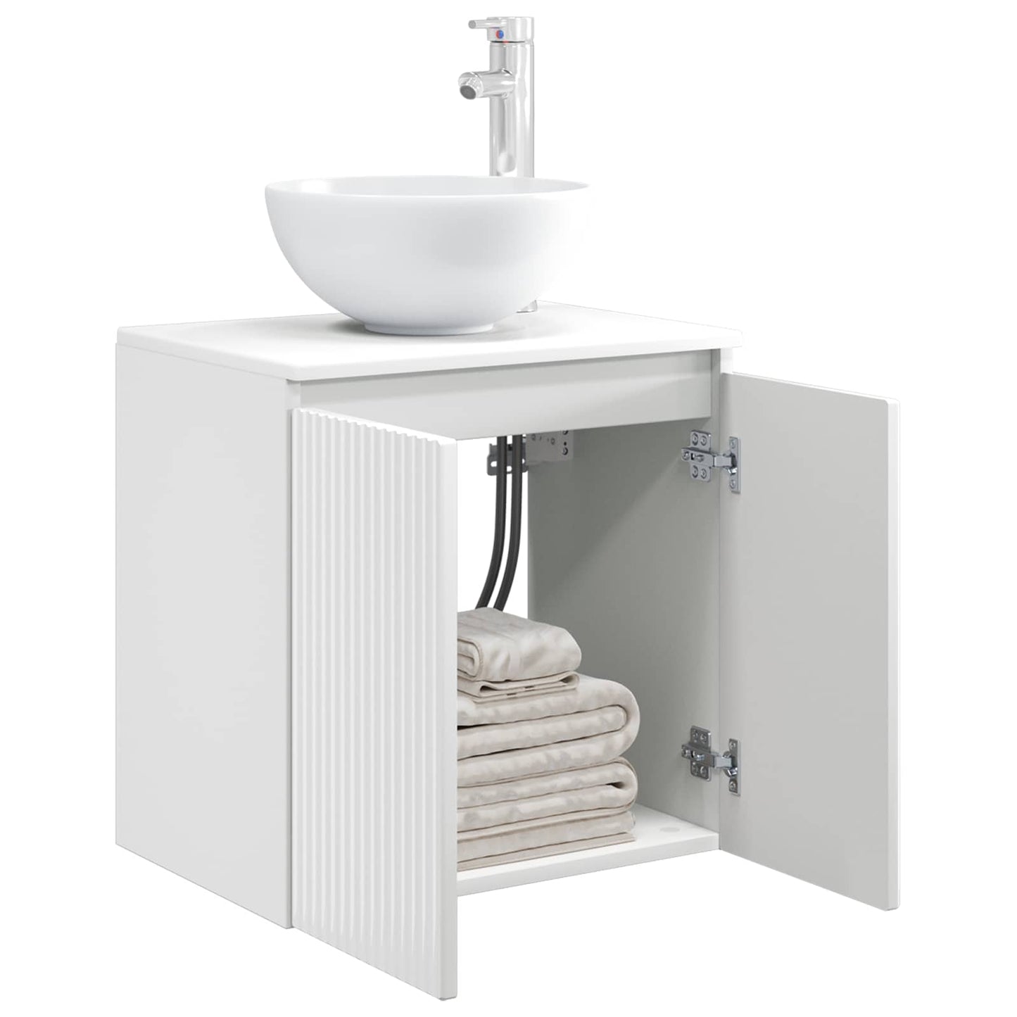 vidaXL Wall-Mounted Sink Vanity High Gloss White 49.5 x 35 x 63 cm