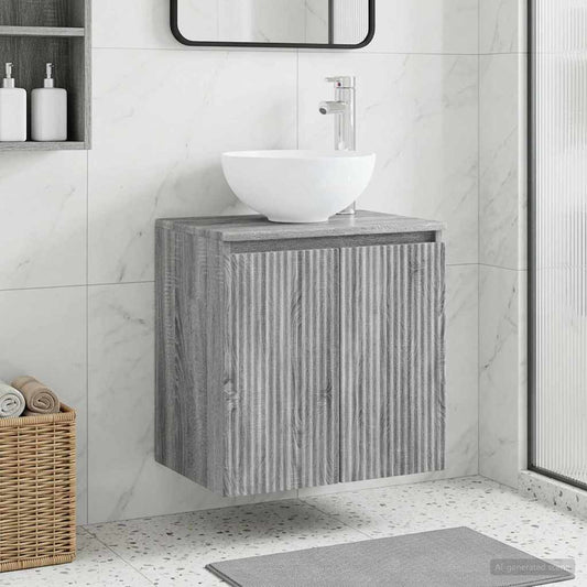 vidaXL Wall-Mounted Sink Vanity Grey Sonoma 49.5 x 35 x 63 cm