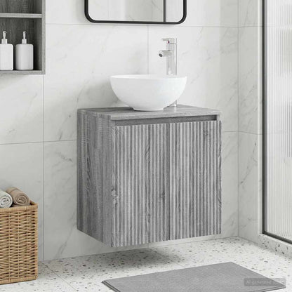 vidaXL Wall-Mounted Sink Vanity Grey Sonoma 49.5 x 35 x 63 cm
