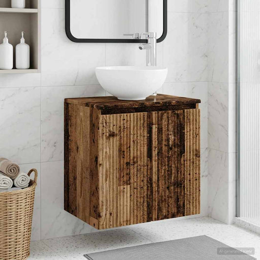 vidaXL Wall-Mounted Sink Vanity Old Wood 49.5 x 35 x 63 cm