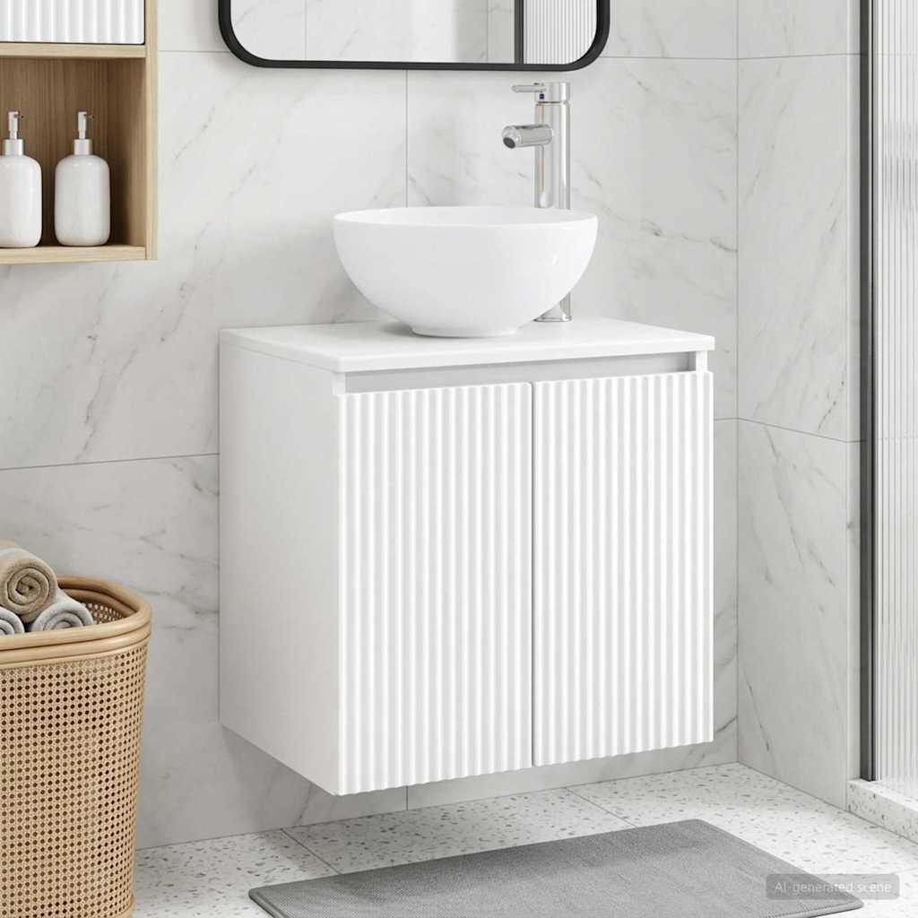 vidaXL Wall-Mounted Sink Vanity White 49.5 x 41 x 64.5 cm