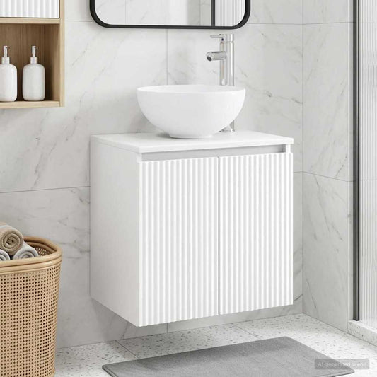 vidaXL Wall-Mounted Sink Vanity White 49.5 x 41 x 64.5 cm