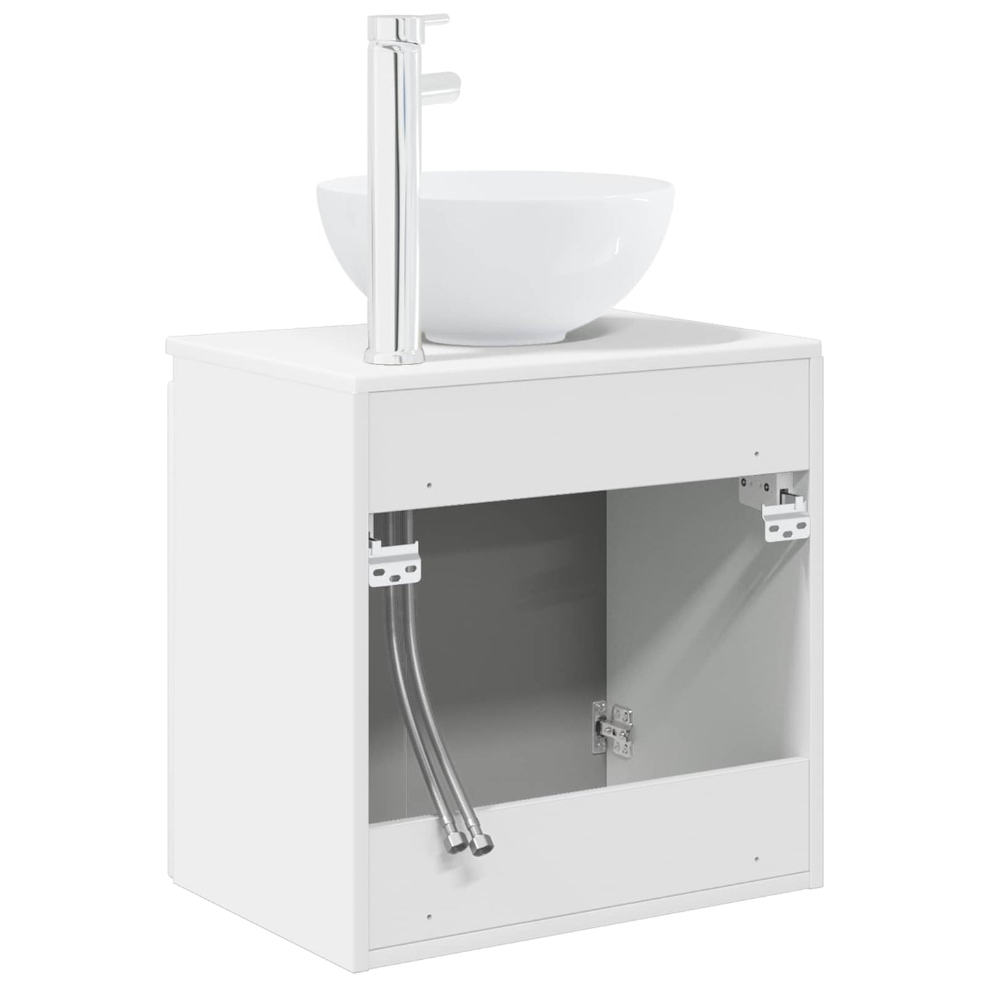 vidaXL Wall-Mounted Sink Vanity White 49.5 x 41 x 64.5 cm