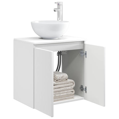 vidaXL Wall-Mounted Sink Vanity White 49.5 x 41 x 64.5 cm