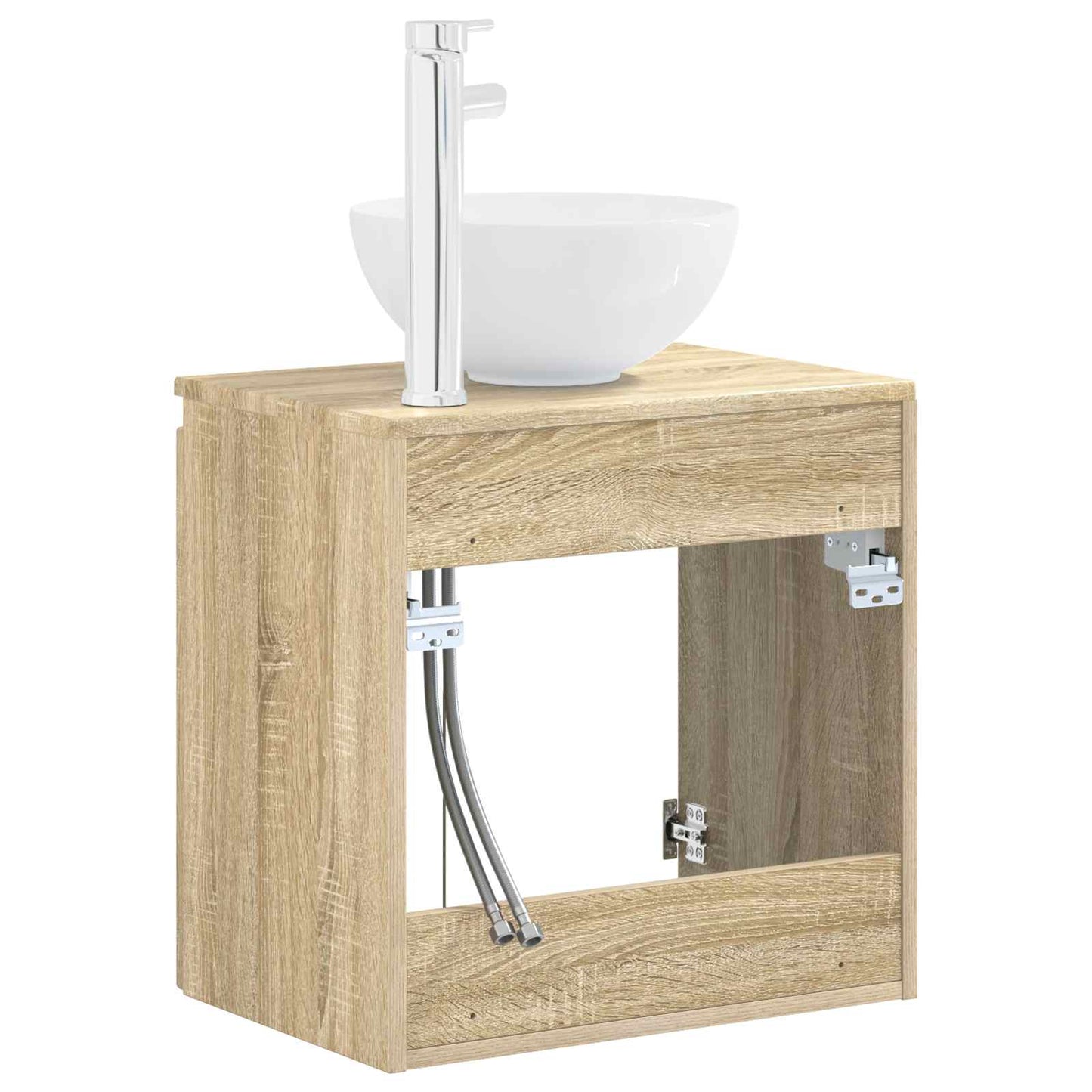 vidaXL Wall-Mounted Sink Vanity Sonoma Oak 49.5 x 41 x 64.5 cm