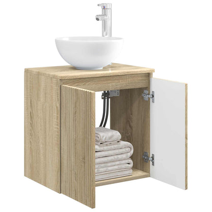 vidaXL Wall-Mounted Sink Vanity Sonoma Oak 49.5 x 41 x 64.5 cm