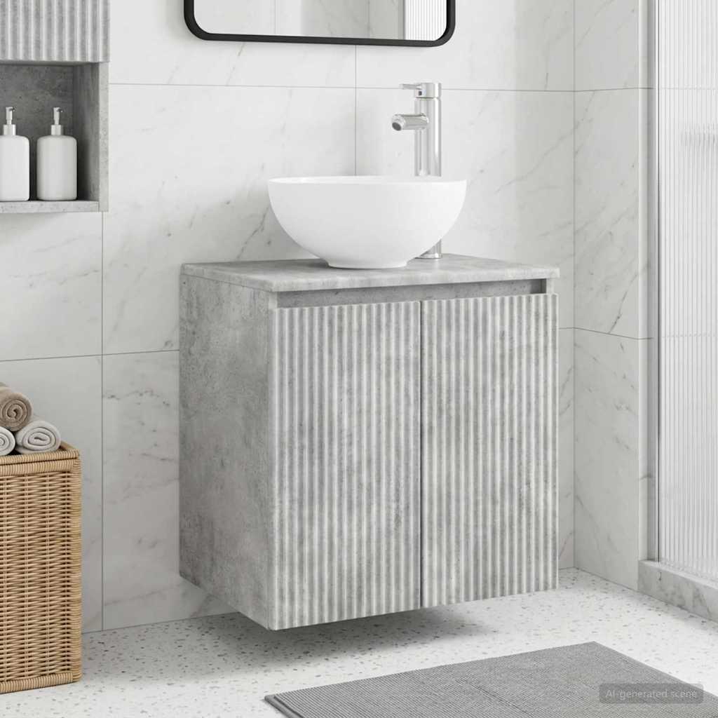 vidaXL Wall-Mounted Sink Vanity Concrete Grey 49.5 x 41 x 64.5 cm