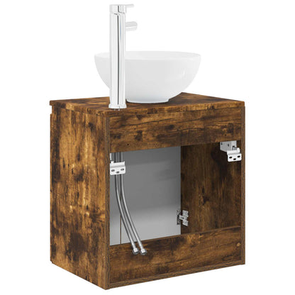 vidaXL Wall-Mounted Sink Vanity Smoked Oak 49.5 x 41 x 64.5 cm