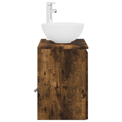 vidaXL Wall-Mounted Sink Vanity Smoked Oak 49.5 x 41 x 64.5 cm