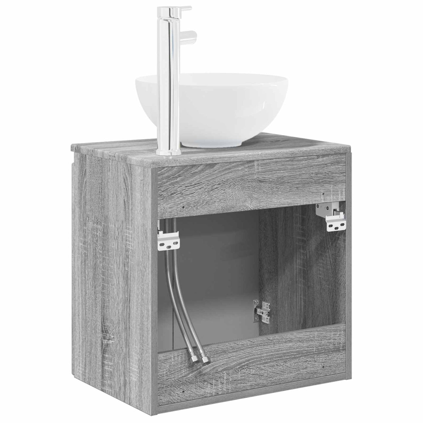 vidaXL Wall-Mounted Sink Vanity Grey Sonoma 49.5 x 41 x 64.5 cm