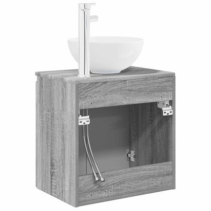 vidaXL Wall-Mounted Sink Vanity Grey Sonoma 49.5 x 41 x 64.5 cm