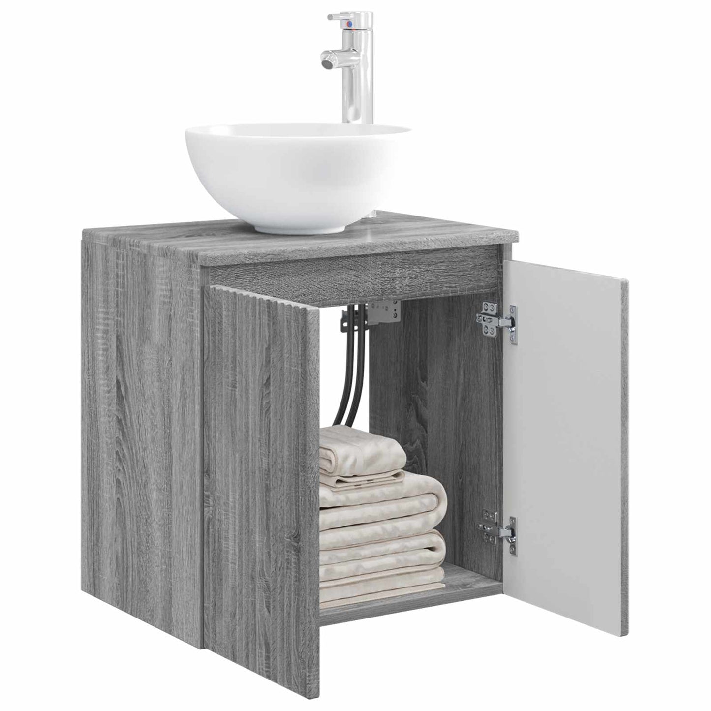 vidaXL Wall-Mounted Sink Vanity Grey Sonoma 49.5 x 41 x 64.5 cm
