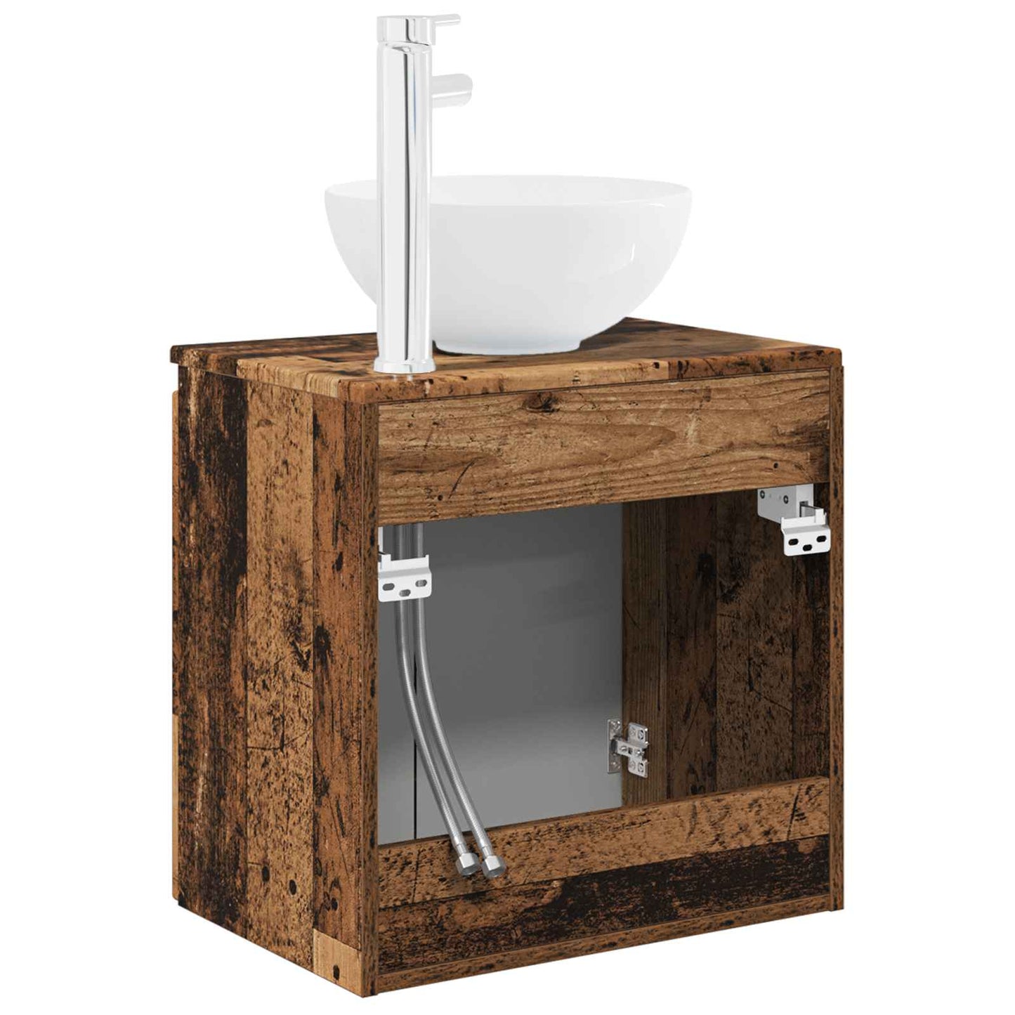 vidaXL Wall-Mounted Sink Vanity Old Wood 49.5 x 41 x 64.5 cm