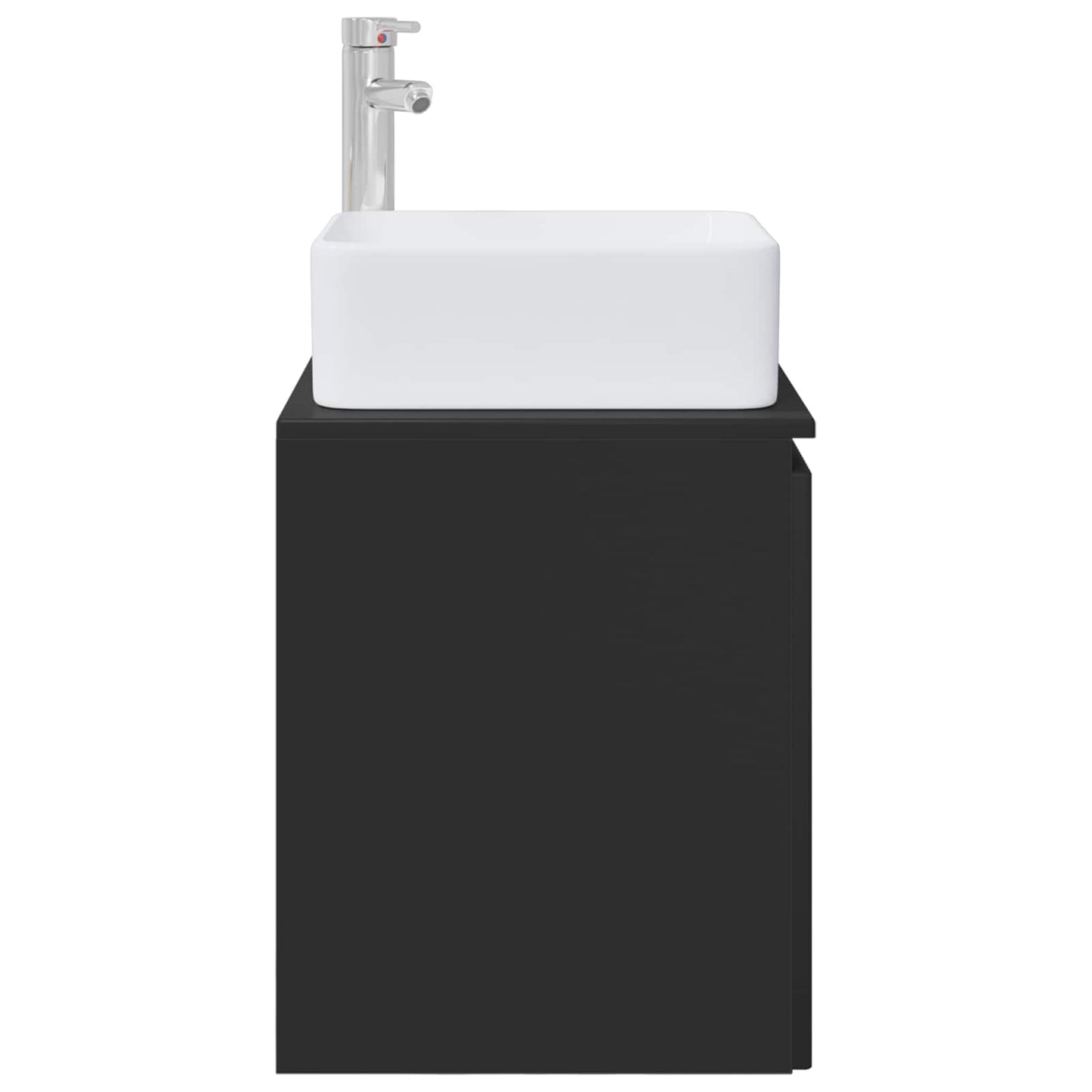vidaXL Wall-Mounted Sink Vanity Black 49.5 x 41 x 63 cm