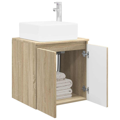 vidaXL Wall-Mounted Sink Vanity Sonoma Oak 49.5 x 41 x 63 cm