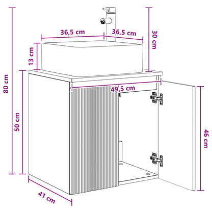 vidaXL Wall-Mounted Sink Vanity Sonoma Oak 49.5 x 41 x 63 cm