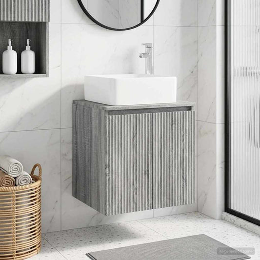 vidaXL Wall-Mounted Sink Vanity Grey Sonoma 49.5 x 41 x 63 cm