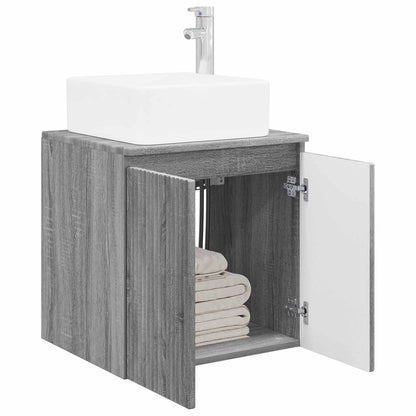 vidaXL Wall-Mounted Sink Vanity Grey Sonoma 49.5 x 41 x 63 cm