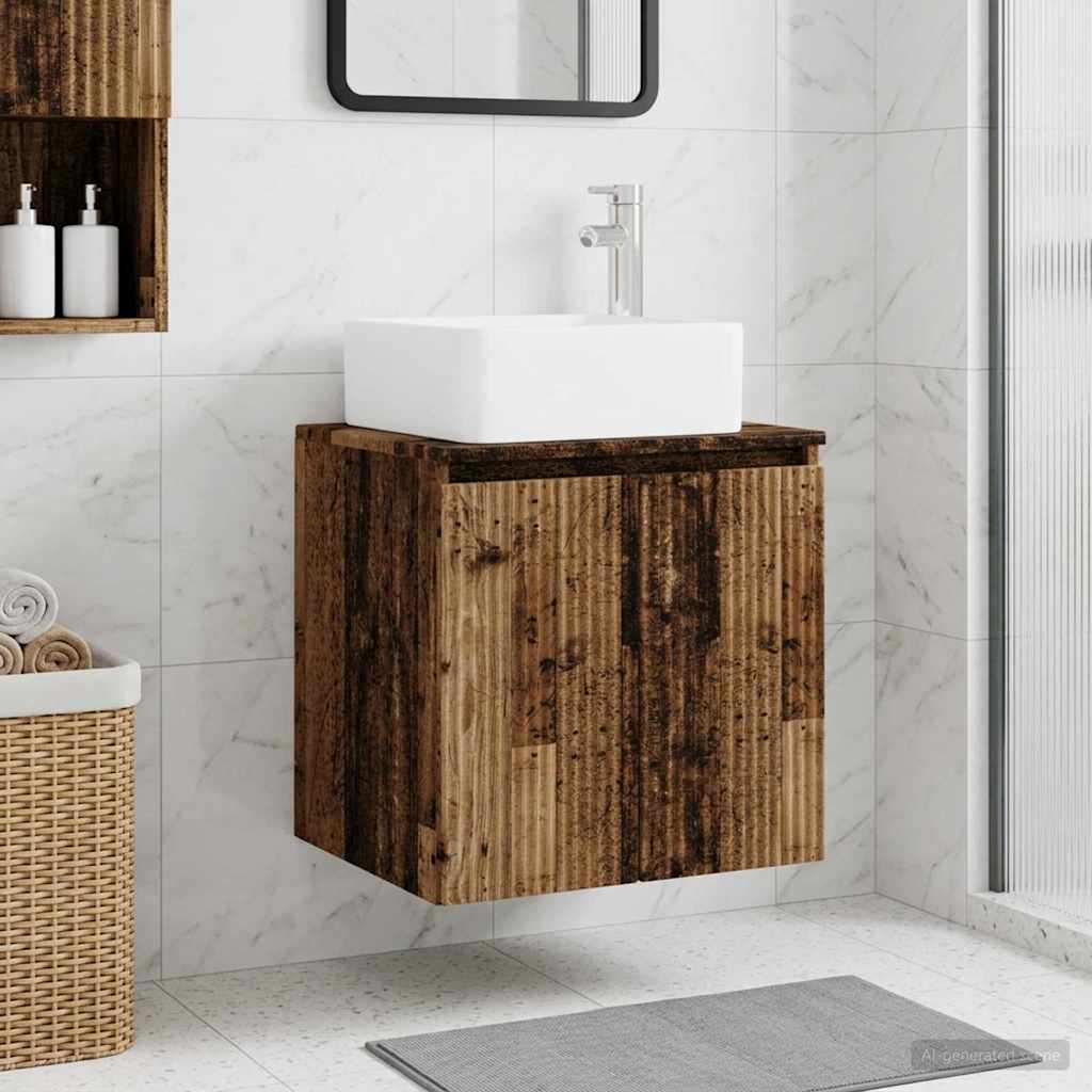vidaXL Wall-Mounted Sink Vanity Old Wood 49.5 x 41 x 63 cm