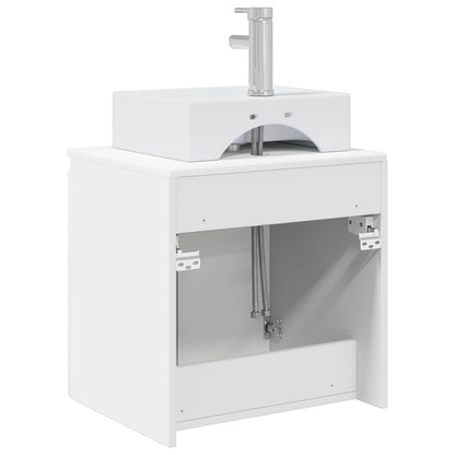 vidaXL Wall-Mounted Sink Vanity White 49.5 x 41 x 62.5 cm
