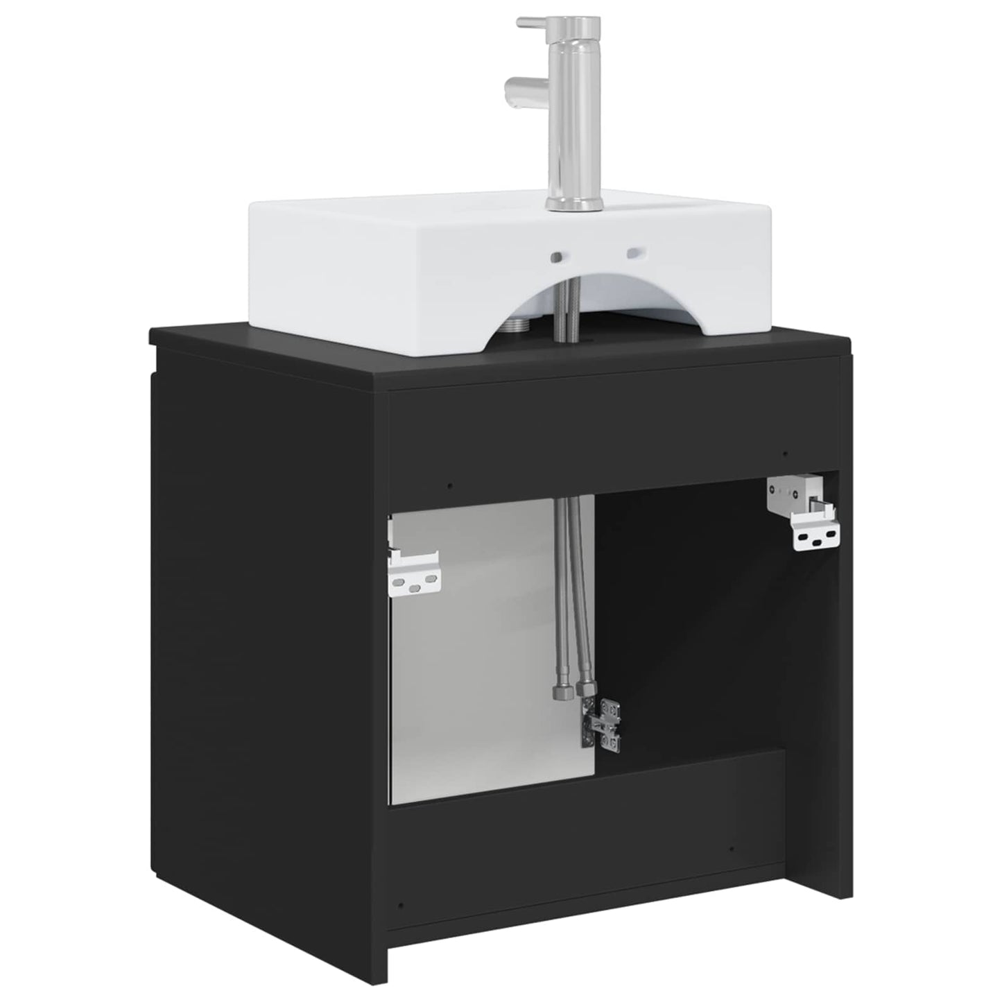 vidaXL Wall-Mounted Sink Vanity Black 49.5 x 41 x 62.5 cm